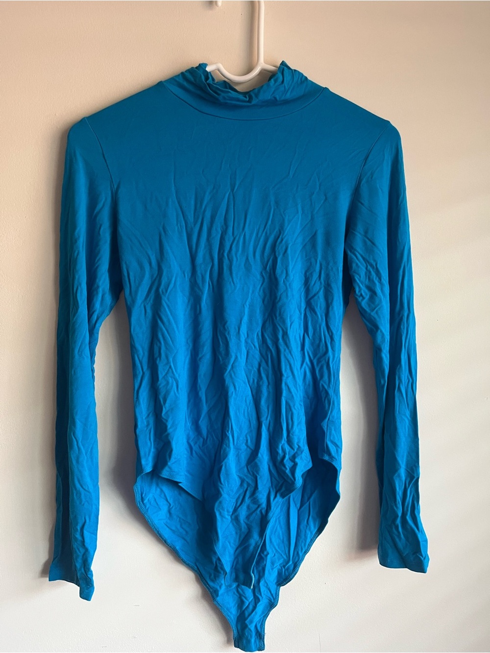 Teal Long-Sleeve Mock Neck Bodysuit
